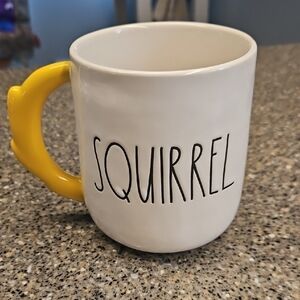 Rae Dunn White and Yellow Ceramic Mugs for Dining